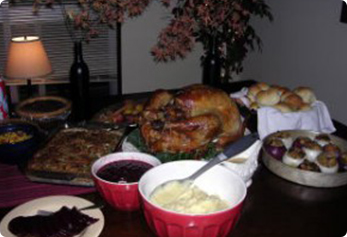 そして、お待ち兼ねのターキー他、感謝祭料理
