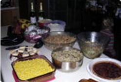 まずはクリスマス料理の数々をいただきました。